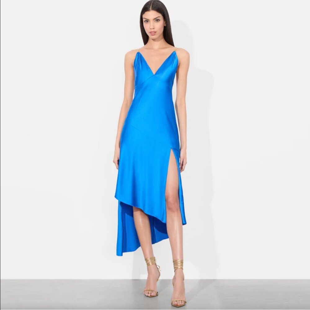 Alice + Olivia Savanna Chain Strap Midi Dress - Size 2 - Picture 2 of 7